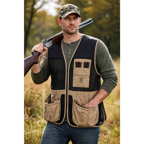 Vintage RedHead Upland Bird Hunting Shooting Vest Mens L/XL Mesh Tan Black - Picture 3 of 9